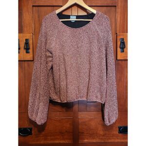 Arula Gathered Long Sleeve Copper Top Metallic Shimmers Size B (18/20)